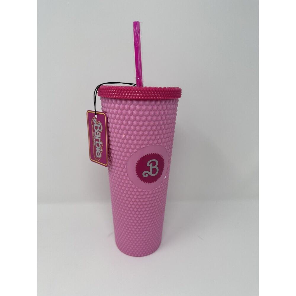 Barbie The Movie Hot Topic Exclusive Pink Tumbler Cup & Straw